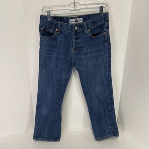 Justin Original Jeans Womens 30X32 (28”x20”)Dark Blue, J.555 Button Up Capri